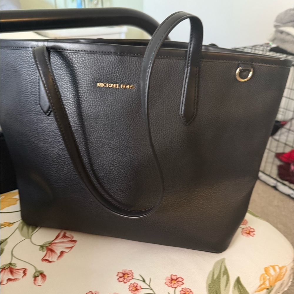 Michael Kors Black Leather Tote Bag